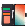 Etui z klapką do Samsung Galaxy S24, Wallet Zipper Pocket RFID, z paskiem na ramię, czarne