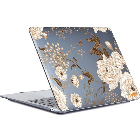 Etui ENKAY HardShell do MacBook Air 13 A2337 M1 A2179 A1932, Złote kwiaty