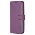 Etui z klapką do Samsung Galaxy S23 FE, BINFEN Wallet, ciemnofioletowe + szkło 9H