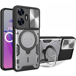 Etui pancerne do Realme C55, CamShield Slide, srebrne