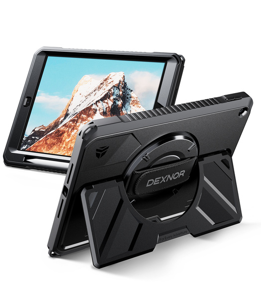 Etui Dexnor 360° z paskiem i uchwytem na rysik do iPad 10.2" 2021/2020/2019 (9/8/7 gen.)
