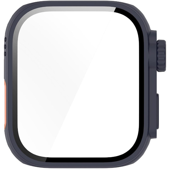 2w1 Etui + Szkło Hartowane do Huawei Watch Fit 3, Granatowe/Pomarańczowe