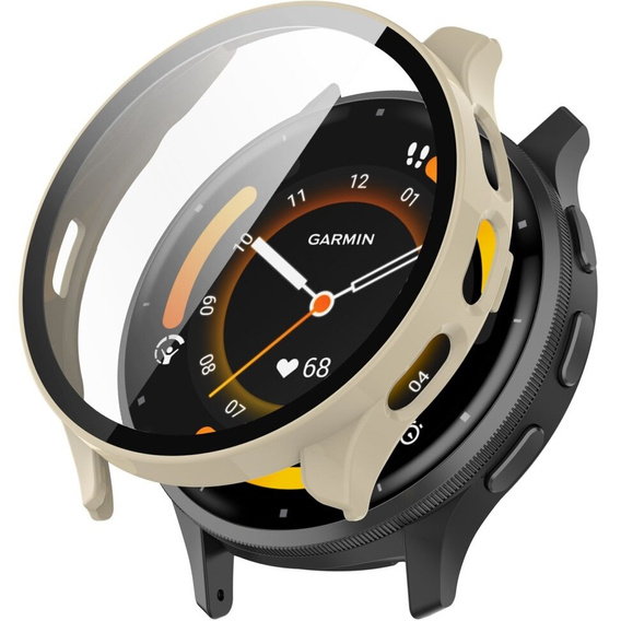 2w1 Etui + Szkło Hartowane do Garmin Venu 3, Beżowe