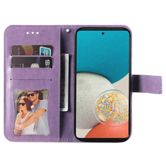 Etui z klapką do Samsung Galaxy A53 5G, Mandala Flower, fioletowe