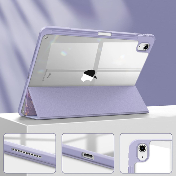 Etui do iPad 11" 2025 A16 (11 gen.) / iPad 10.9" 2022 (10 gen.), Smartcase Hybrid, z miejscem na rysik, Marble fioletowe