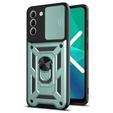 Etui pancerne do Samsung Galaxy S22 Plus, CamShield Slide, zielone