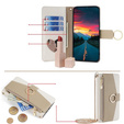 Etui z klapką do Samsung Galaxy S24, Wallet Zipper Pocket, z lusterkiem, białe