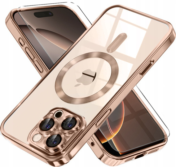 Etui do iPhone 16 Pro, Electro MagSafe, desert titanium + Szkło na ekran