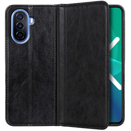 Etui z klapką do Huawei Nova Y70 4G, Split Leather, czarne