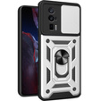 Etui pancerne do Xiaomi Poco F5 Pro, CamShield Slide, srebrne