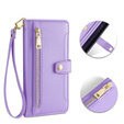 Etui z klapką do Xiaomi Redmi Note 13 Pro+, Wallet Zipper Pocket, fioletowe