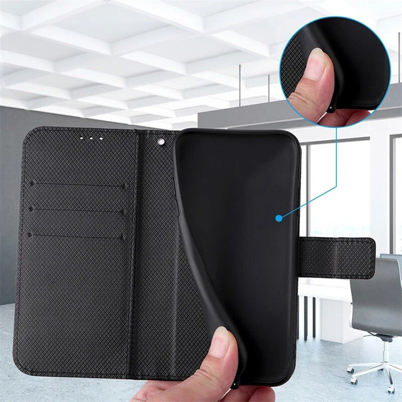 Etui z klapką do Samsung Galaxy M55 5G, Wallet Smart Magnet, czarne