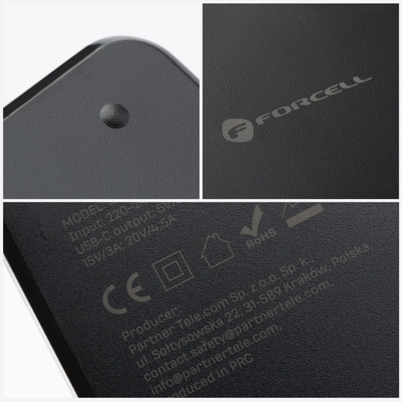 Uniwersalny zasilacz Forcell E856 USB-C 90W z wymiennymi końcówkami do laptopów