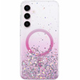 Etui do Samsung Galaxy S24, Glittery, do MagSafe, różowe