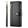 Etui z klapką do iPhone 16 Pro Max, Wallet Zipper Pocket, czarne