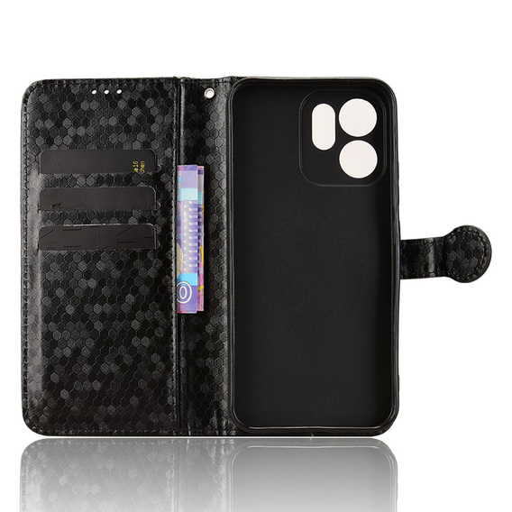 Etui z klapką do Oppo Reno 14F, Wallet Rhombus, czarne