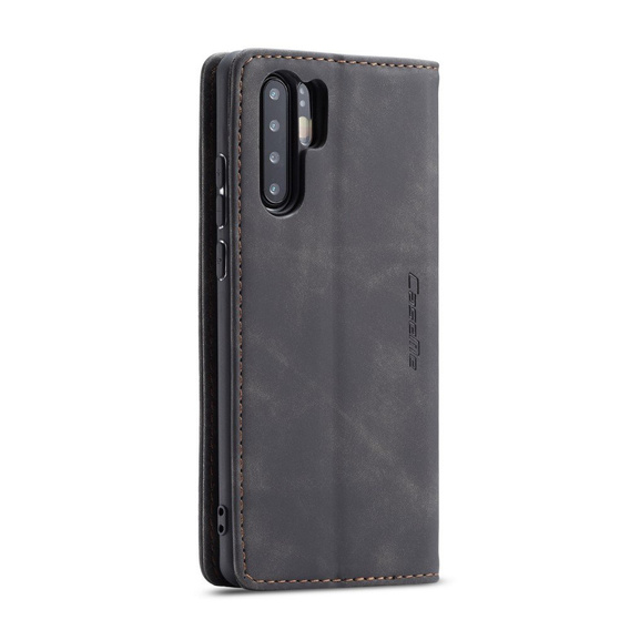 Etui CASEME do Huawei P30 Pro, Leather Wallet Case, czarne