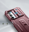 Etui pancerne do Samsung Galaxy A16 / A16 5G, Dexnor Full Body (Two Frames), czerwone