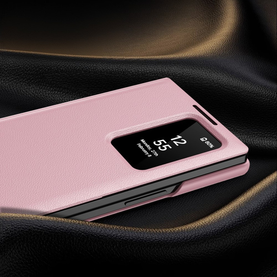 Etui z klapką do Samsung Z Fold5 5G, Smart View Wallet, różowe
