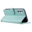 Etui z klapką do Samsung Galaxy A36 5G, Rhombus Crossbody Leather, zielone