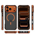 Etui Matt Case do iPhone 17 Pro, pancerne, do MagSafe, przydymione z pomarańczowymi bokami