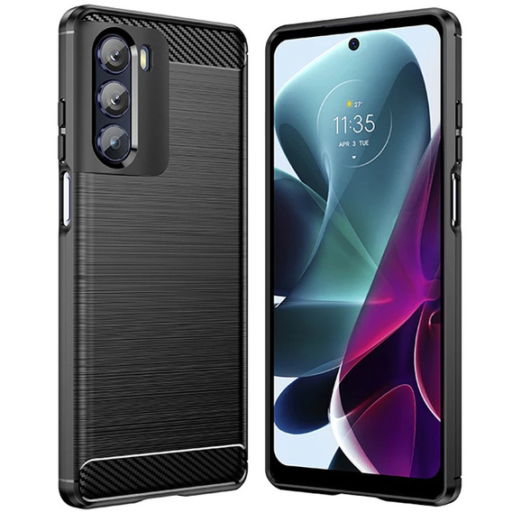 Etui do Motorola Moto G200 5G, Karbon, czarne