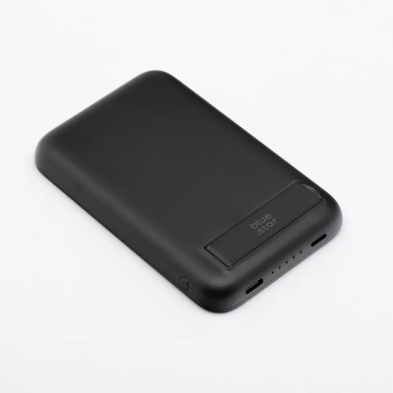Power bank Blue Star W0553, 5000 mAh, MagSafe, podstawka – czarny