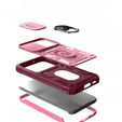 Etui pancerne do Samsung Galaxy S23 Plus, CamShield Slide, różowe / czerwone