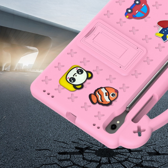 Etui do Samsung Galaxy Tab S7/S8/S9, Cute Patterns, z podstawką, Różowe