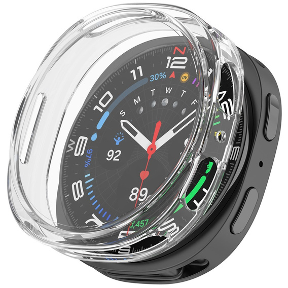 2w1 Etui z Osłoną na Ekran do Samsung Galaxy Watch 8 44mm, Przezroczyste