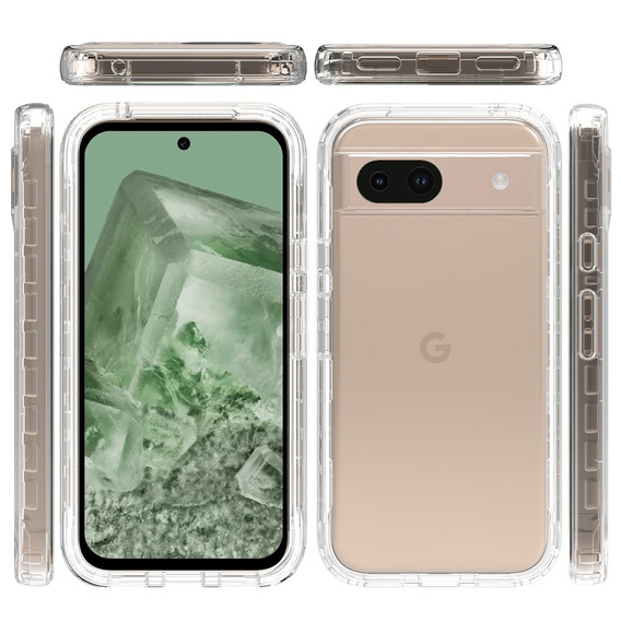 Etui do Google Pixel 8A, Shockproof, z folią, przezroczyste