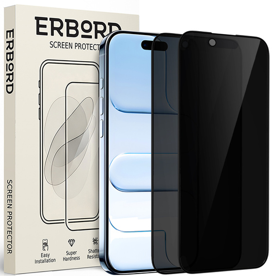 2x Szkło Prywatyzujące do iPhone Air, ERBORD Anti-Spy Hartowane