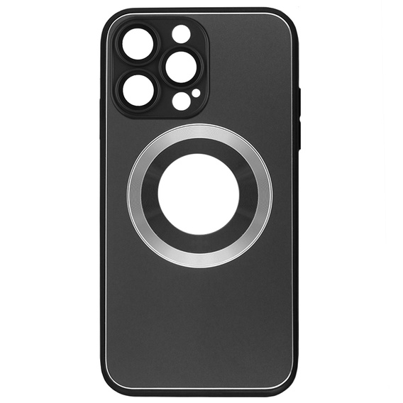 Zestaw Etui do Magsafe do iPhone 14 Pro Max, Hole for Apple Logo, szare + Szkło