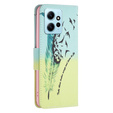 Etui z klapką do Xiaomi Redmi Note 12 4G, Wallet, Feather niebieskie / żółte