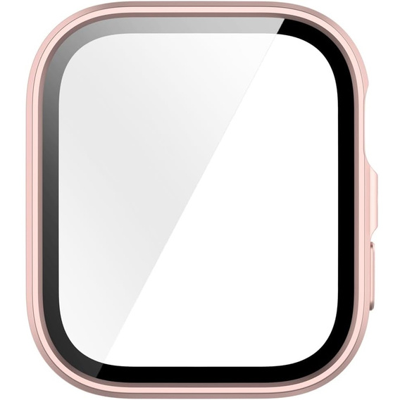 2w1 Etui z twardą ramką i szkłem hartowanym do Huawei Watch Fit 4 - matowe różowe