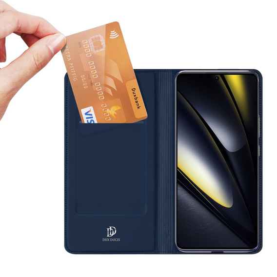 Etui Dux Ducis do Xiaomi Poco F6, Skinpro, granatowe