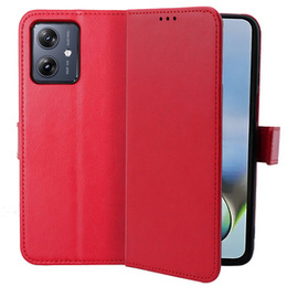 Etui z klapką do Motorola Moto G54 5G, Crazy Horse Wallet, czerwone