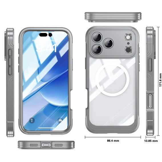 Etui Shockproof ze szkłem do MagSafe do iPhone 17 Pro Max