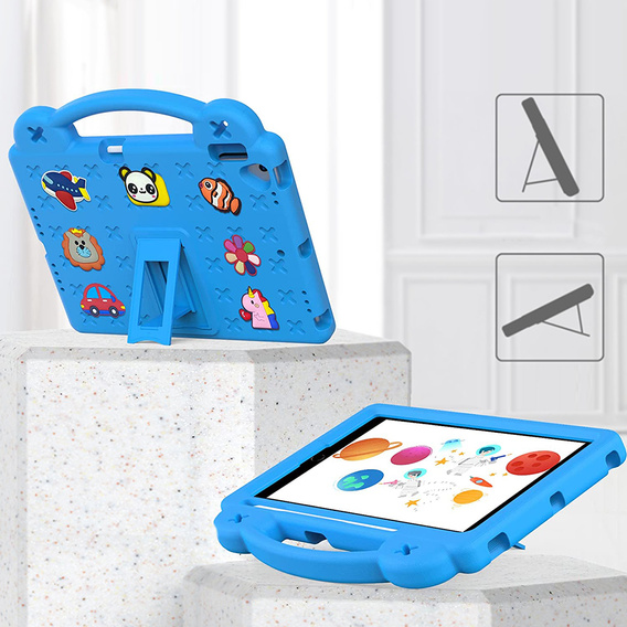 Etui do iPad 10.2" 2021/2020/2019 (9/8/7 gen.) / Air 10.5" 2019 (3 gen.) , Cute Patterns, z podstawką, Niebieskie