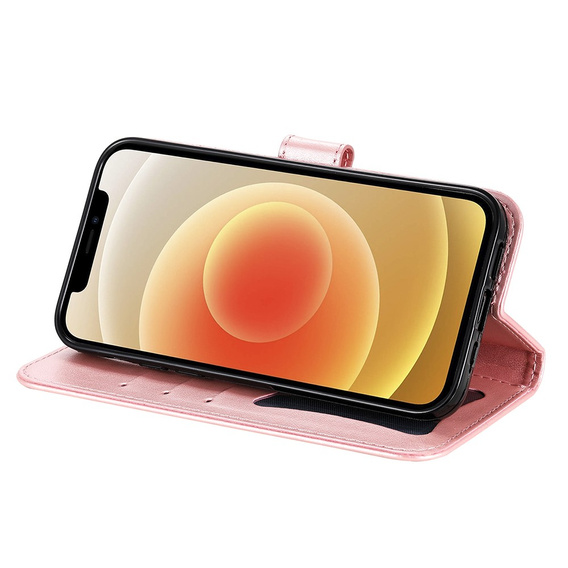 Etui z klapką do Oppo Reno5 Z / A94 / A95 5G, Mandala, różowe rose gold