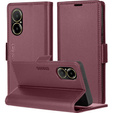 Etui do Realme C67 4G, ERBORD Glossy Litchi, portfel z klapką, czerwone