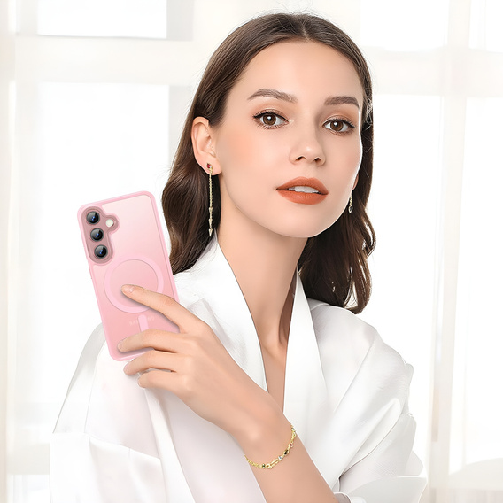 Etui Matt Case do iPhone 17 Pro, do MagSafe, półprzezroczyste różowe