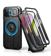 Etui pancerne do iPhone 13 / iPhone 14, Dexnor CamProtect MagSafe, czarne (Dwie ramki)