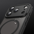 Etui matowe do iPhone 17 Pro, do MagSafe, z ochroną aparatów, czarne