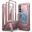 Etui pancerne do Samsung Galaxy S24, Dexnor Full Body MagSafe, różowe