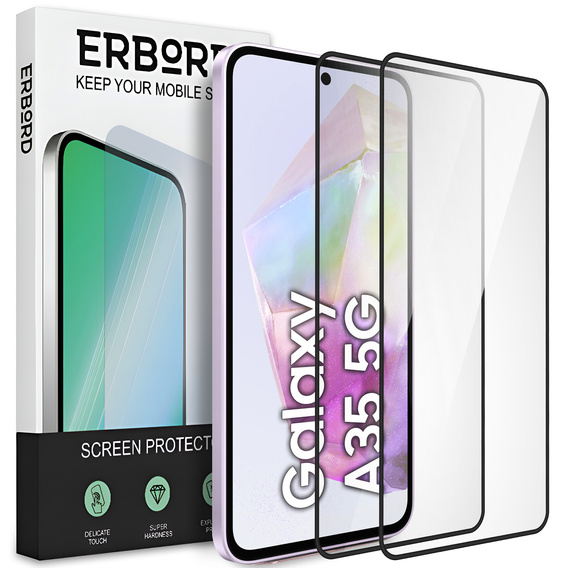 2x Szkło Hartowane ERBORD 3D do Samsung Galaxy A35 5G – pełna ochrona zakrzywionego ekranu