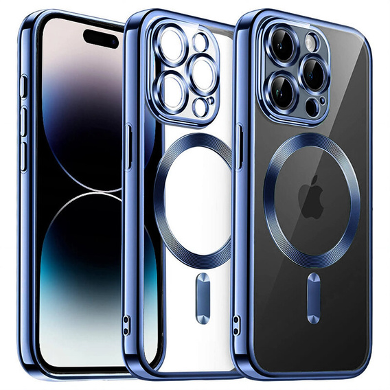 Etui do iPhone 14 Pro, Electro MagSafe, niebieskie + Szkło na ekran