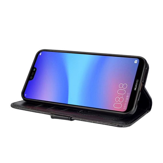 Etui z klapką do Huawei P20 Lite, Glitter Zipper Wallet, czarne