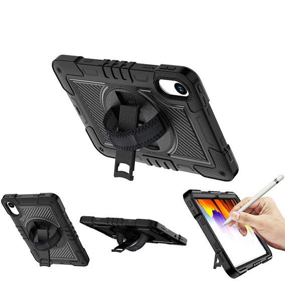 Pancerne etui do Xiaomi Redmi Pad 2 z podstawką i paskiem – czarne