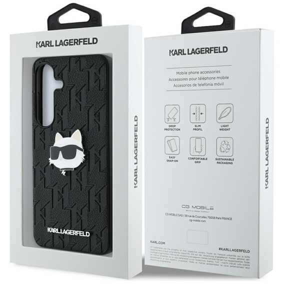 Etui Karl Lagerfeld do Samsung Galaxy S25 Ultra, Leather Monogram Choupette, czarne